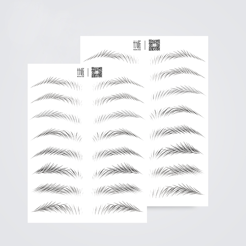 线条眉纹身模板贴 临摹练习 仿真飘逸 线条眉模板贴*1